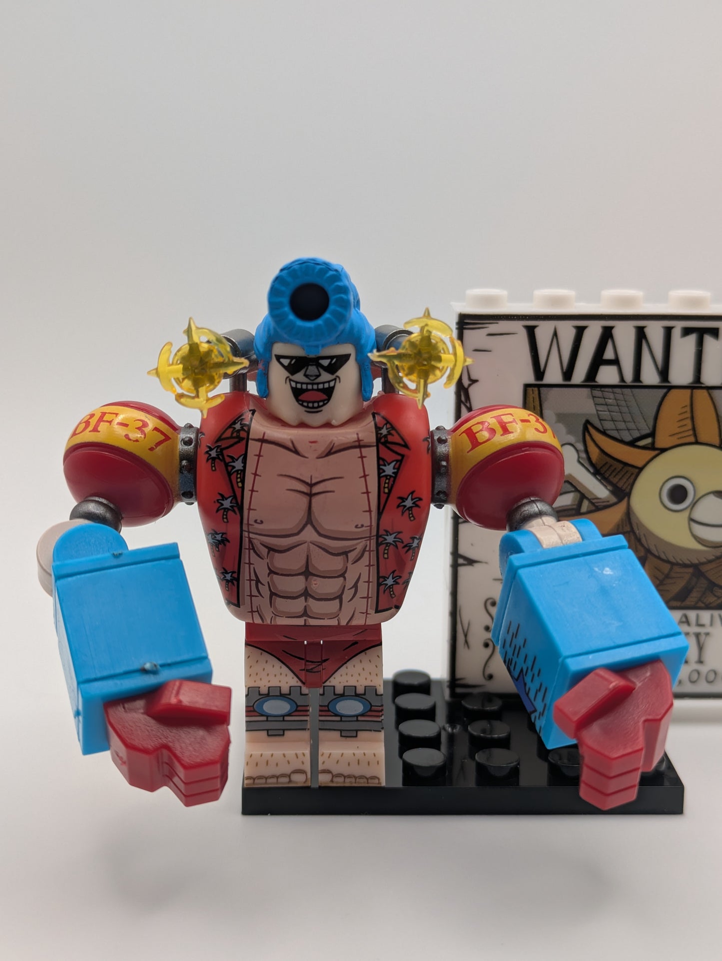 Franky One Piece - Klemmbaustein Custom Minifigur MOC