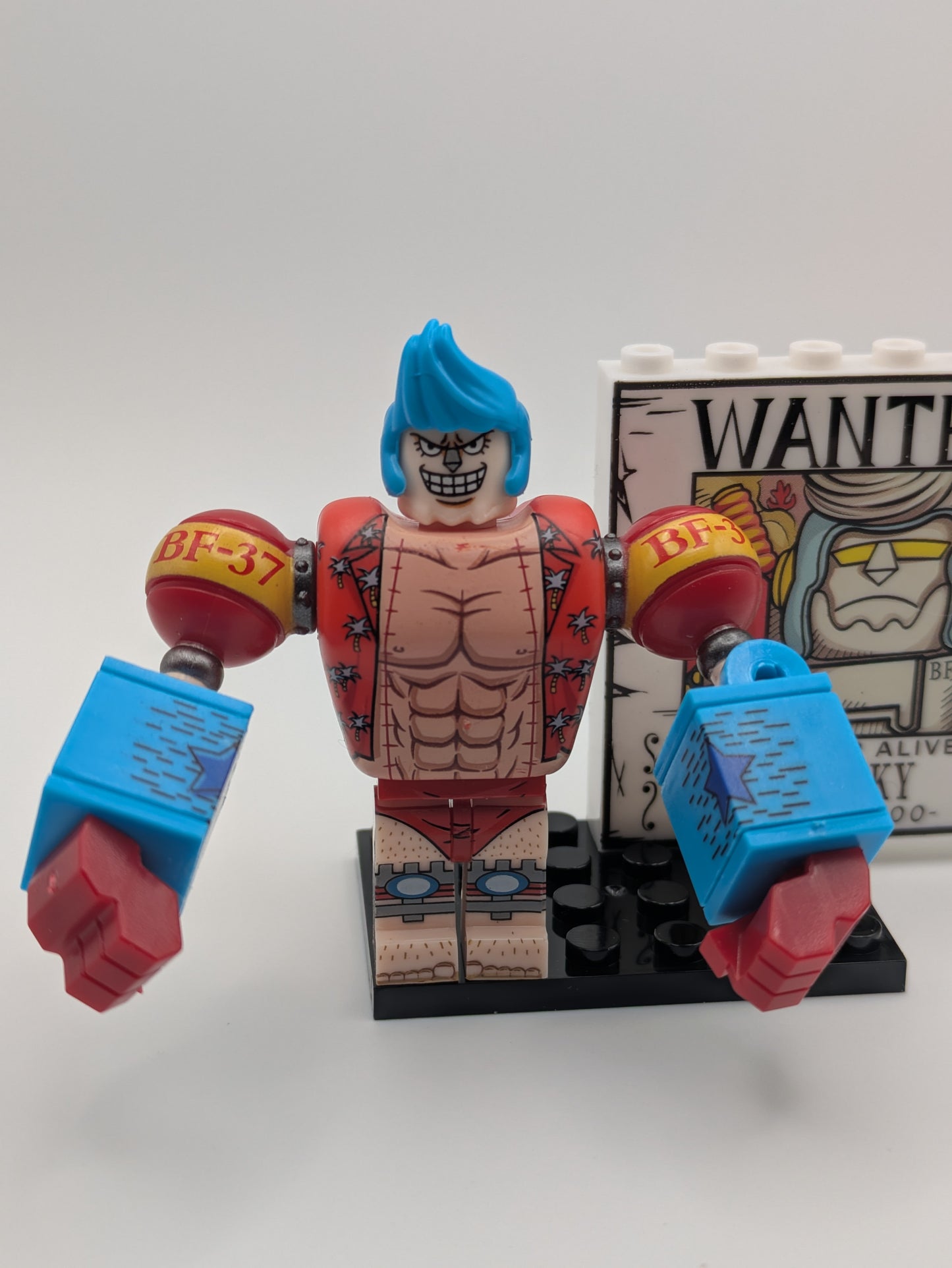 Franky One Piece - Klemmbaustein Custom Minifigur MOC