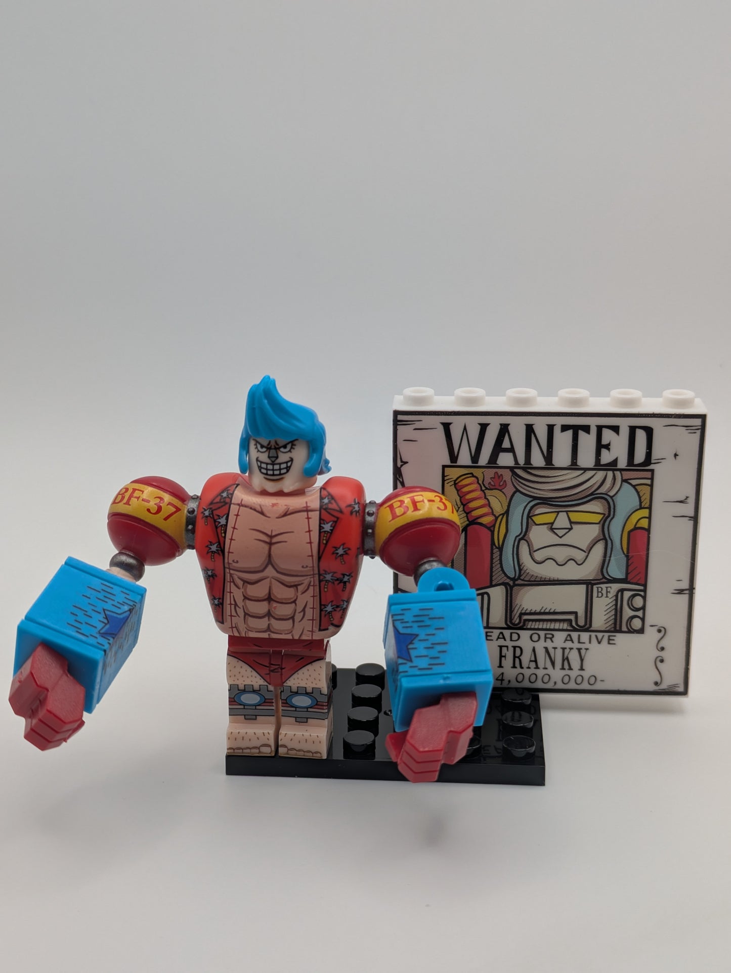 Franky One Piece - Klemmbaustein Custom Minifigur MOC