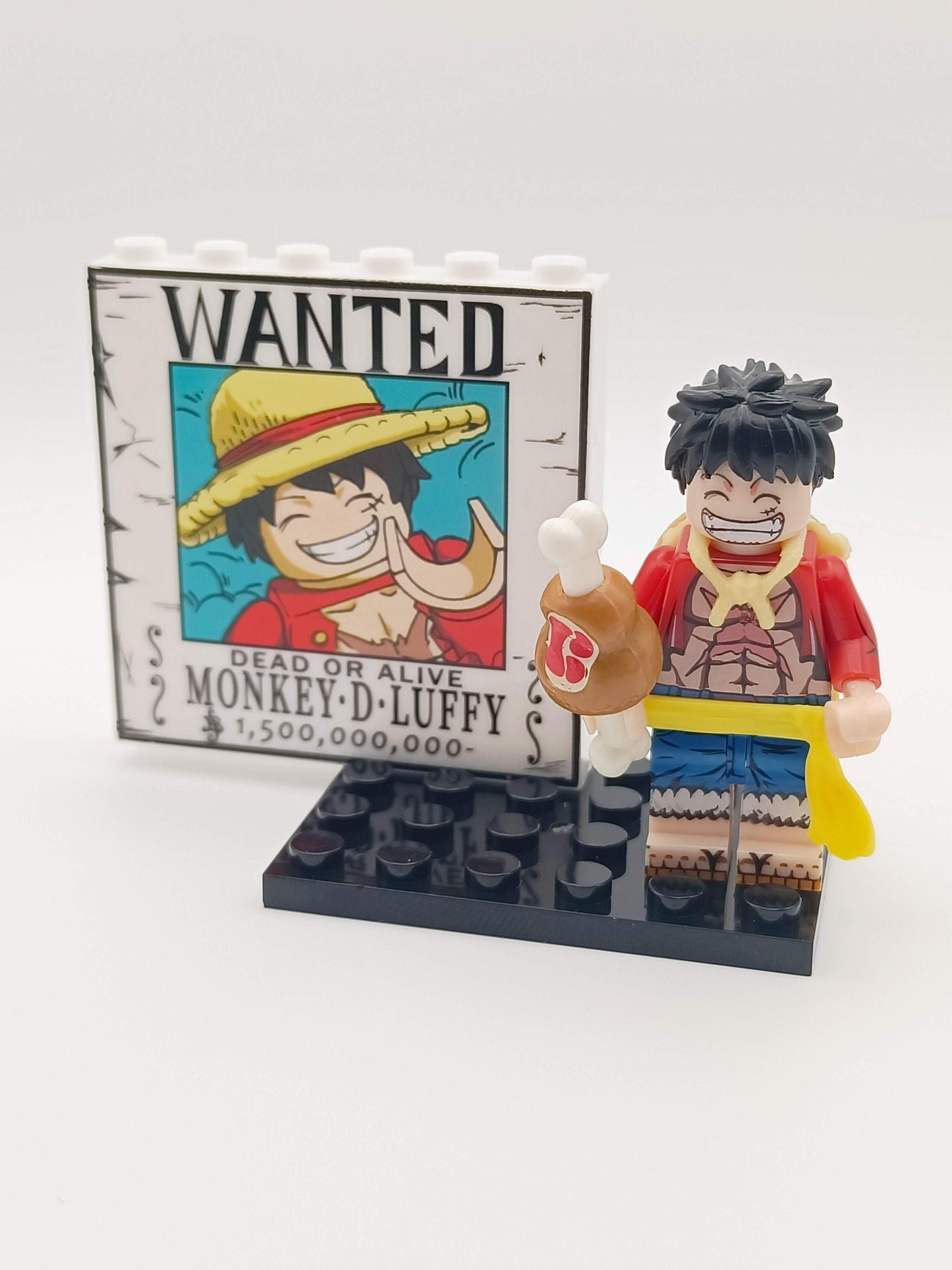 Luffy / Ruffy One Piece - Klemmbaustein Custom Minifigur MOC