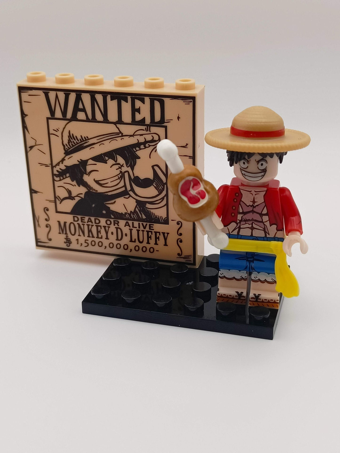 Luffy / Ruffy One Piece - Klemmbaustein Custom Minifigur MOC