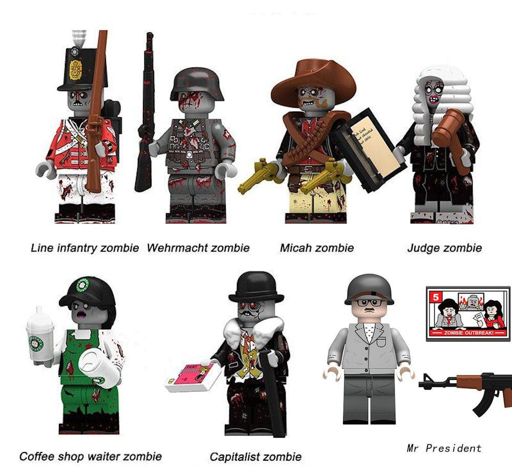 Zombie / Untote - Klemmbaustein Custom Minifigur MOC
