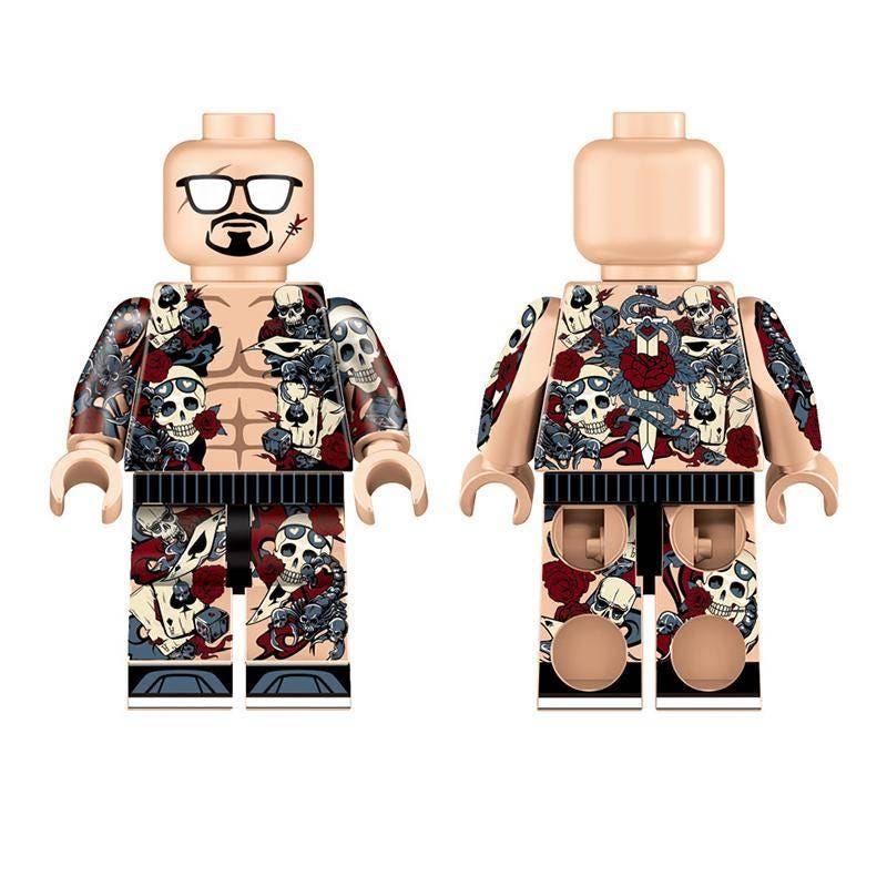 Tattooed Man Klemmbaustein Custom Minifigur MOC