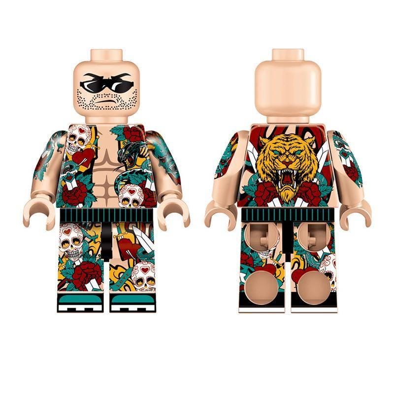 Tattooed Man Klemmbaustein Custom Minifigur MOC