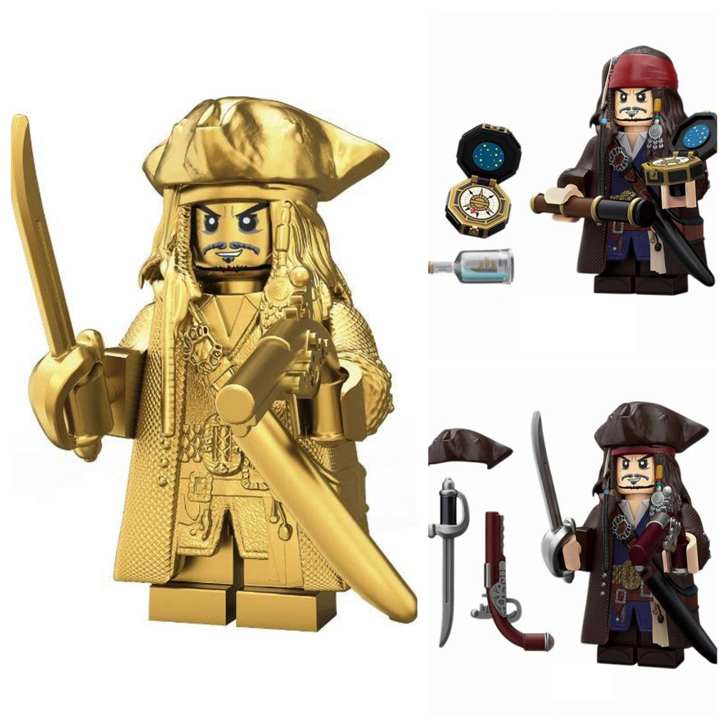 Cpt. Jack Sparrow / Fluch der Karibik - Klemmbaustein Custom Minifigur MOC
