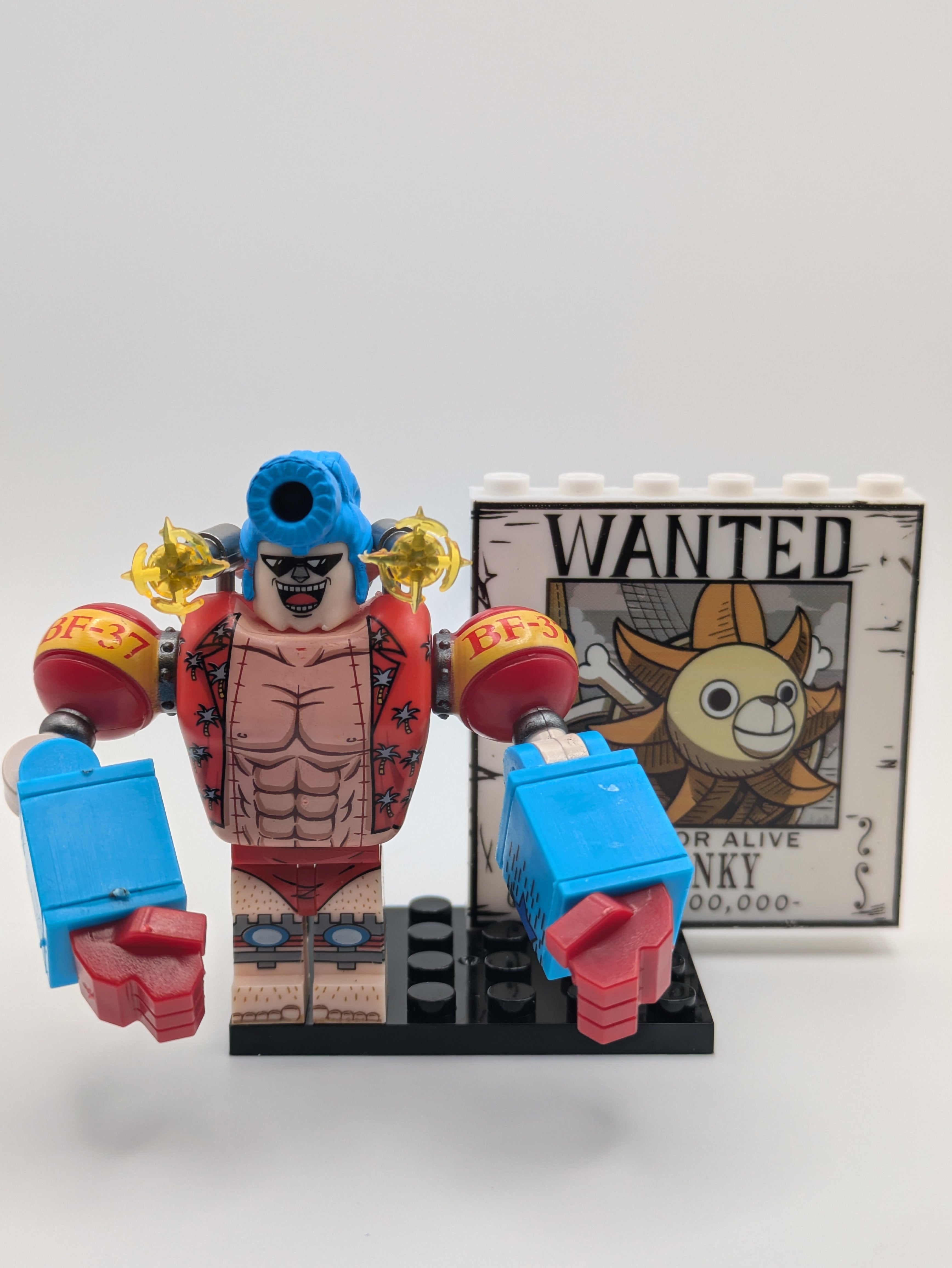 Franky One Piece - Brick Building Custom Minifigure MOC