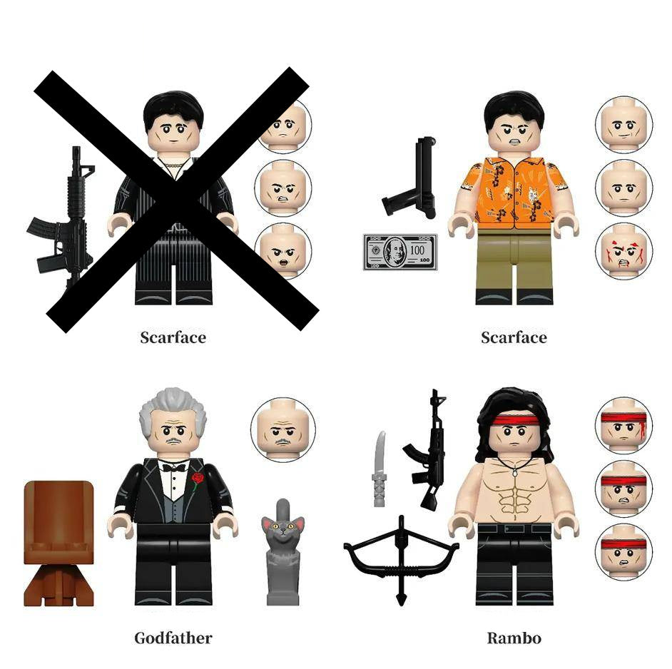 Der Pate / Rambo - Klemmbaustein Custom Minifigur MOC