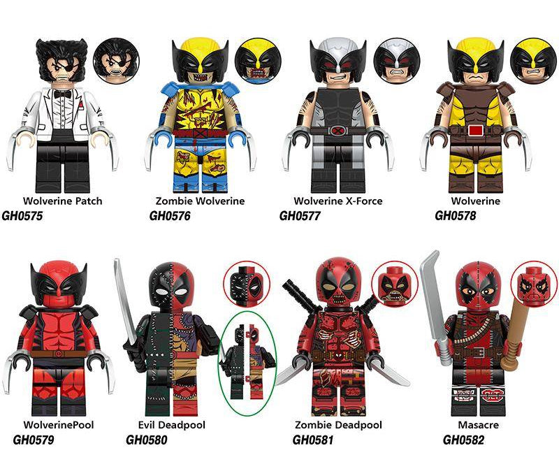Deadpool & Wolverine Charakter - Klemmbaustein Custom Minifigur MOC