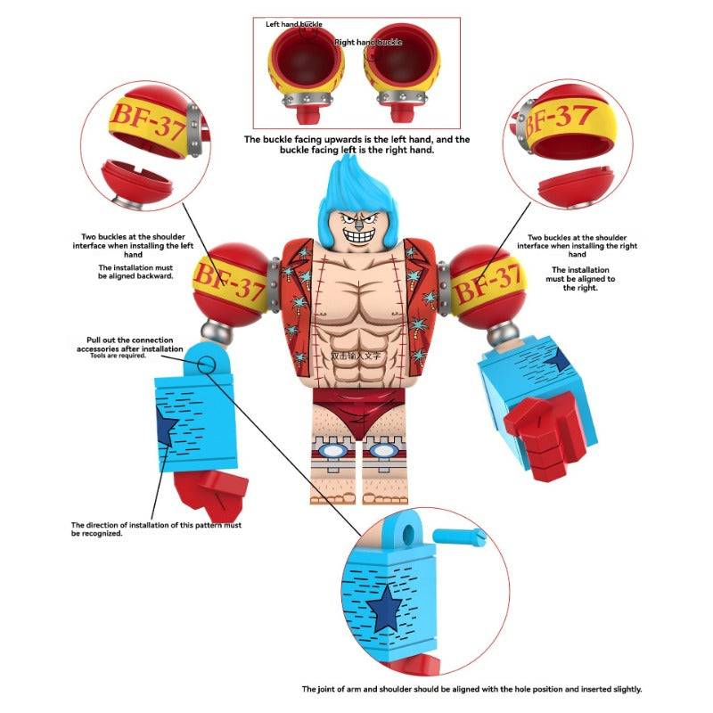 Franky One Piece - Klemmbaustein Custom Minifigur MOC