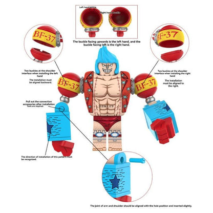 Franky One Piece - Klemmbaustein Custom Minifigur MOC