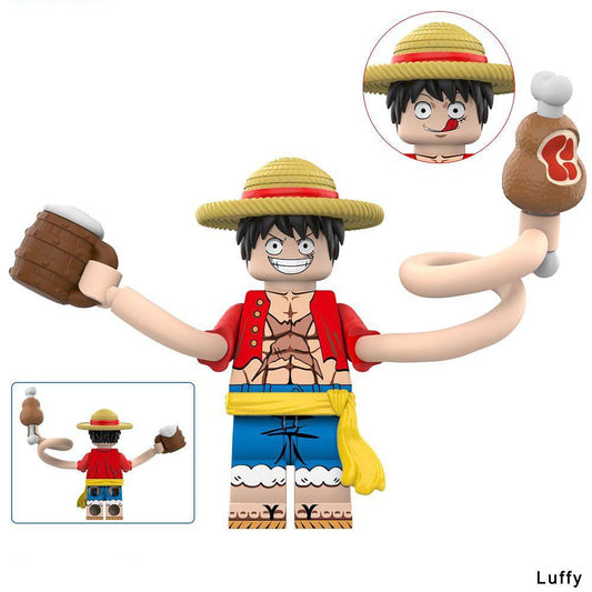 One Piece / Monkey D. Luffy - Klemmbaustein Custom Minifigur