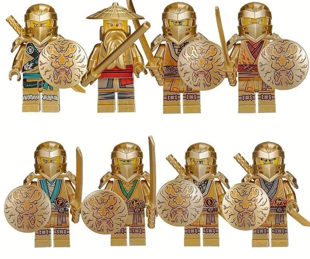 goldener Ninja Klemmbaustein Custom Minifigur MOC