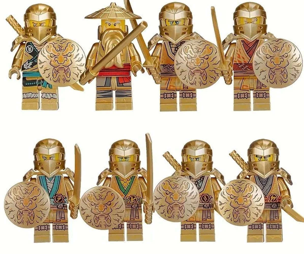 goldener Ninja Klemmbaustein Custom Minifigur MOC