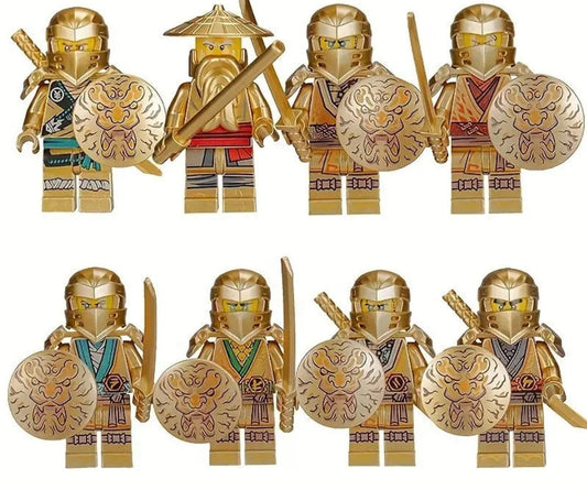 goldener Ninja Klemmbaustein Custom Minifigur MOC