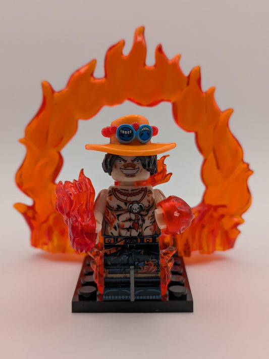 One Piece / Portgas D Ace - Klemmbaustein Custom Minifigur MOC