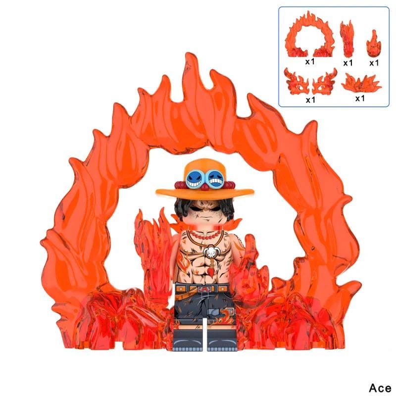 One Piece / Portgas D Ace - Klemmbaustein Custom Minifigur MOC